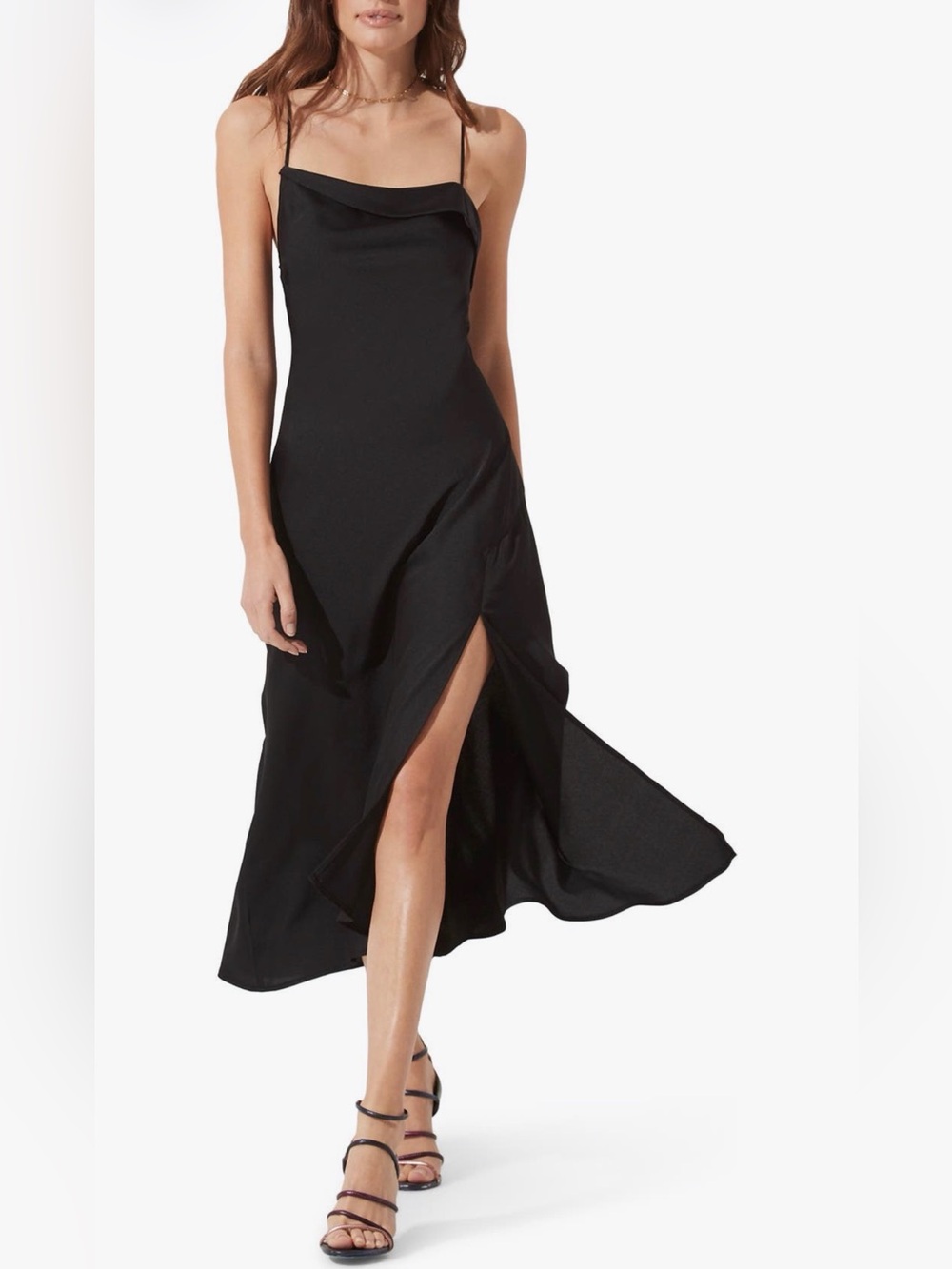 ASTR The Label Cowl Slip Midi Dress